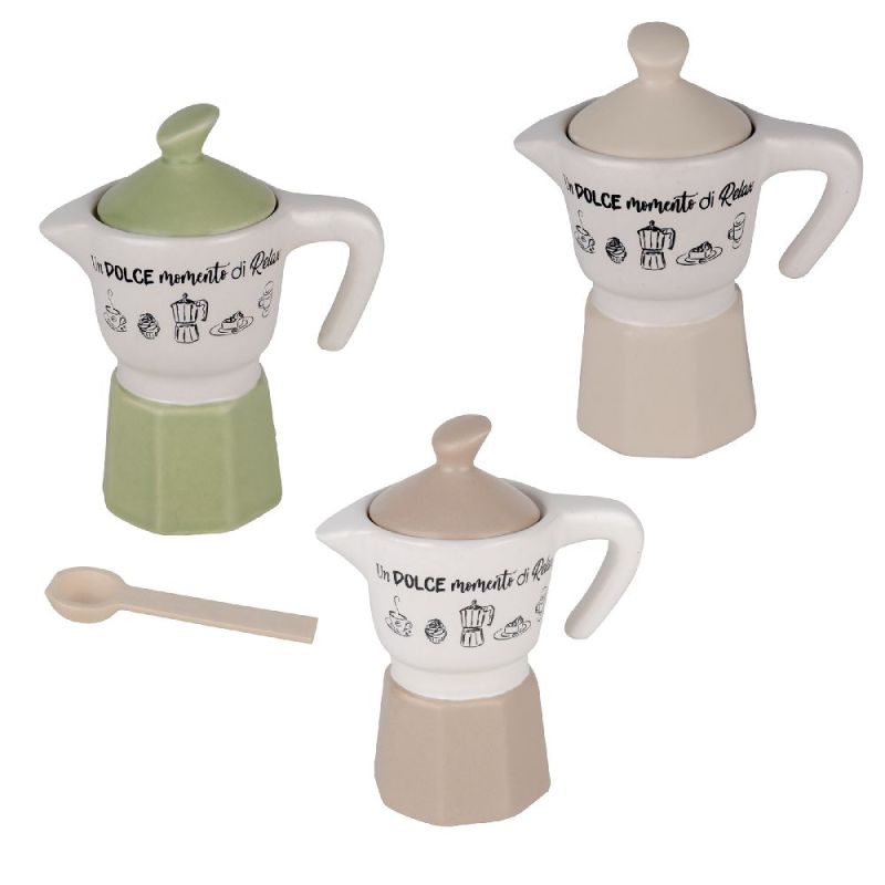 6 PZ MODERN MOKA Dolce Zuccheriera in porcellana 11 cm BOMBONIERA