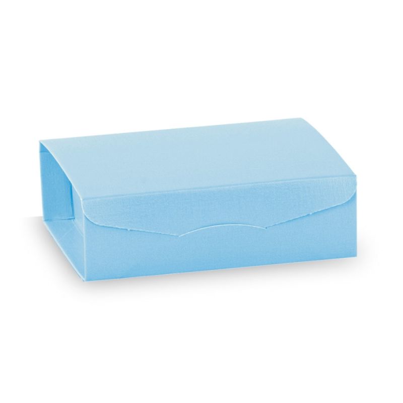 10X FIBRA AZZURRO Scatola GIFT 10x10x3.5 cm con divisorio BOMBONIERA