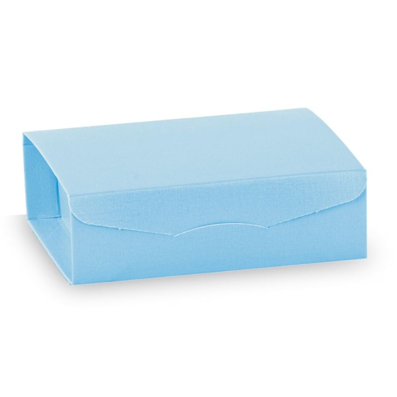10X FIBRA AZZURRO Scatola GIFT 12x12x4 cm con divisorio BOMBONIERA