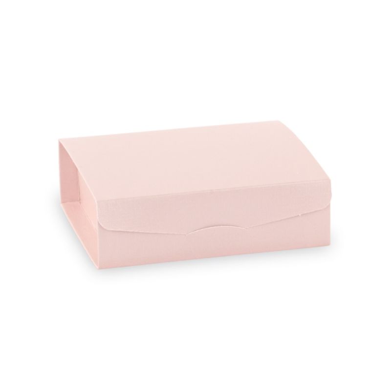 10X FIBRA ROSA Scatola GIFT 8x8x3 cm con divisorio BOMBONIERA