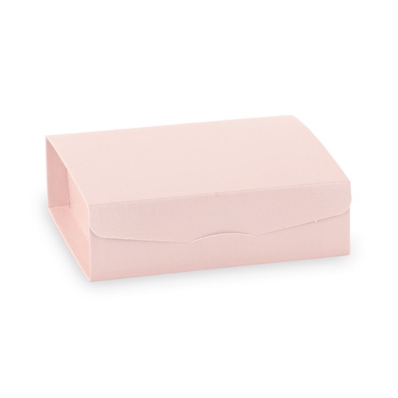 10X FIBRA ROSA Scatola GIFT 10x10x3.5 cm con divisorio BOMBONIERA