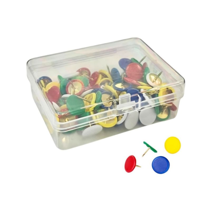 400 Puntine da disegno con teste plastificate COLORATE