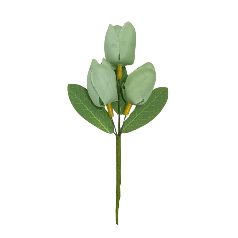 Fiore Artificiale BOMBONIERA 12 Mazzetti da 3 TULIPANI colore VERDE