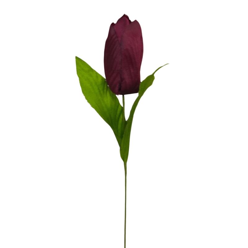 12 PZ Fiore Artificiale BOMBONIERA TULIPANO Grande colore BORDEAUX