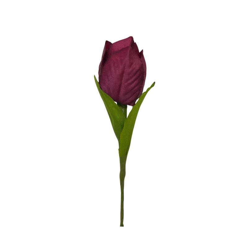 12 PZ Fiore Artificiale BOMBONIERA TULIPANO piccolo colore BORDEAUX