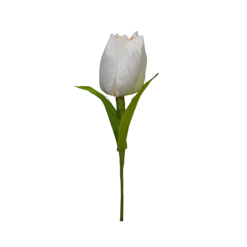 12 PZ Fiore Artificiale BOMBONIERA TULIPANO piccolo colore BIANCO