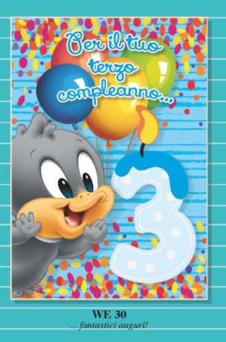 Bigliettino Nascita Topolino Celeste - Bigliettini Auguri Bimbo