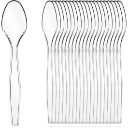1000 Cucchiai Di Plastica Trasparenti - Riutilizzabili, 7.5cm Per Dessert E Gelati - Foto 9